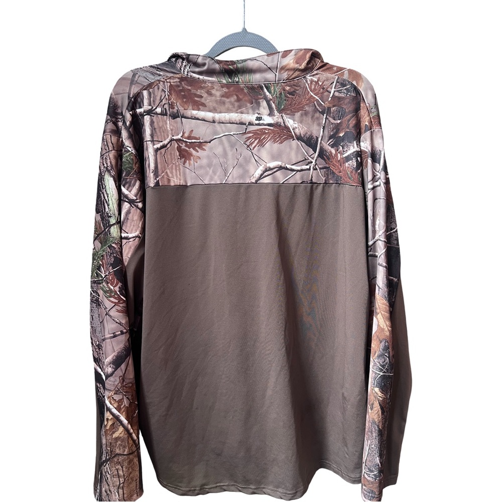 Realtree Men's XL Brown Camouflage Woodland Hunting Jacket 1/4 Zip - Picture 2 of 6